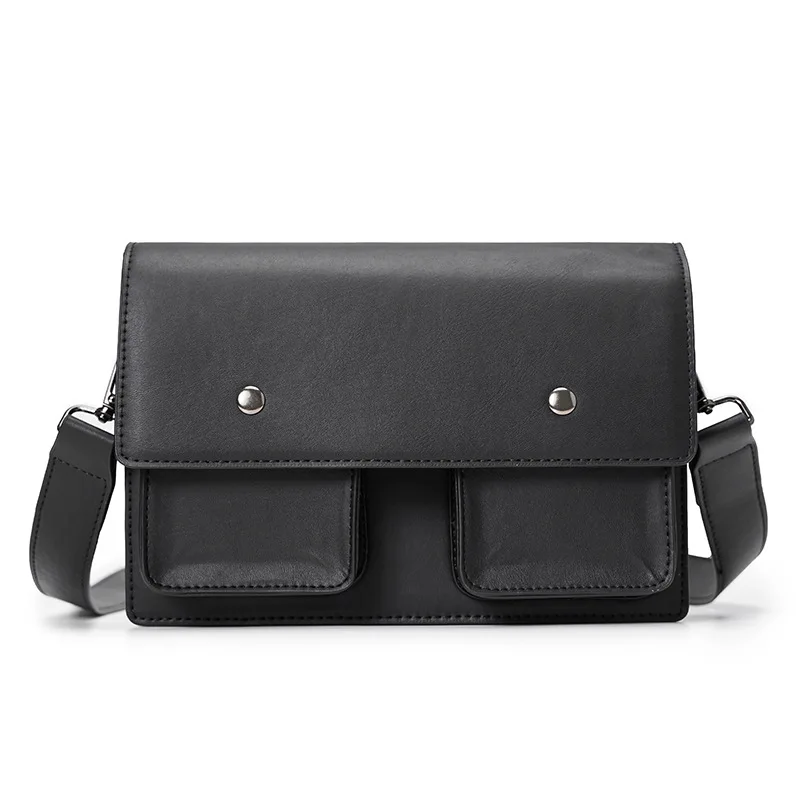 Retro PU Leather Shoulder s For Men  New Business Crossbody Male Fashion Solid Color Small Square Bag Unisex Pocket