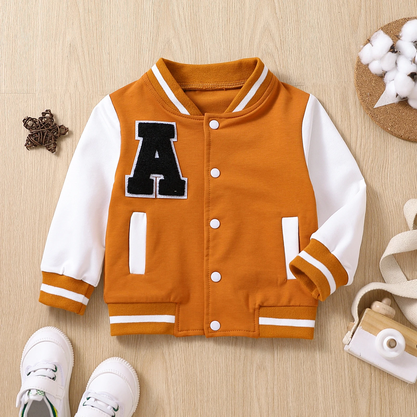 American Baseball Jersey Loose Plush Letters Embroidered New Casual Jacket Two-color Splicing Suitable for Autumn and Winter