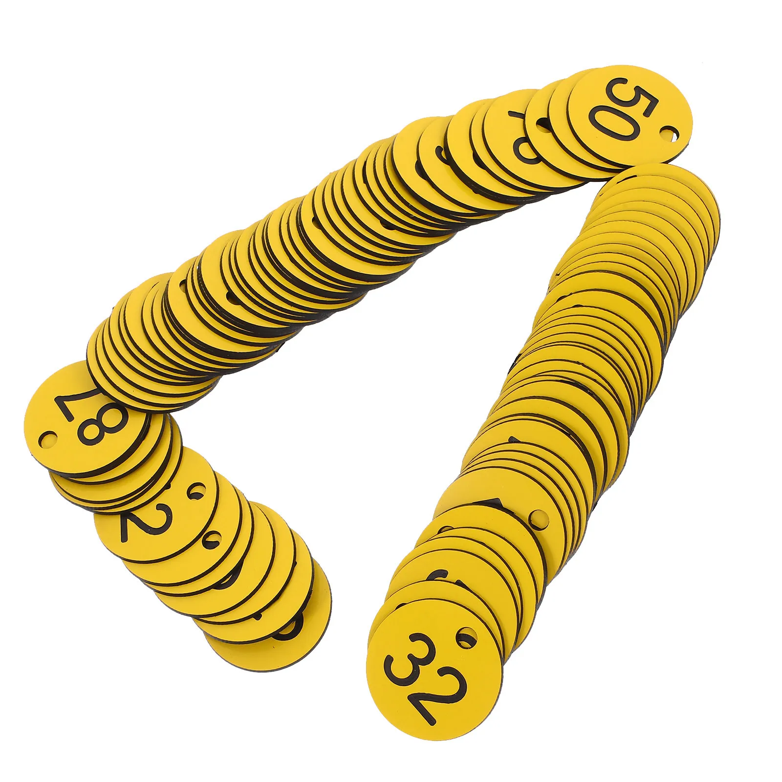 

100Pcs Numbered Plastic Locker Key Tags Circular Number Labels for Keychain Identification and Organization