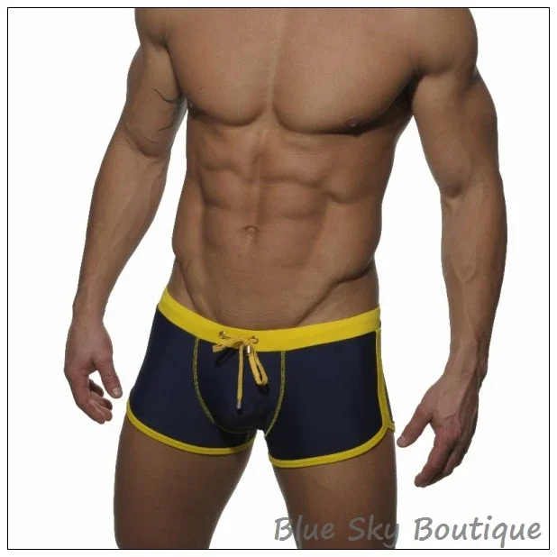 men\'s Swim trunks sexy male swimwear men solid color swimsuit S-XL mens low rise swimming boxers male sunga bikini