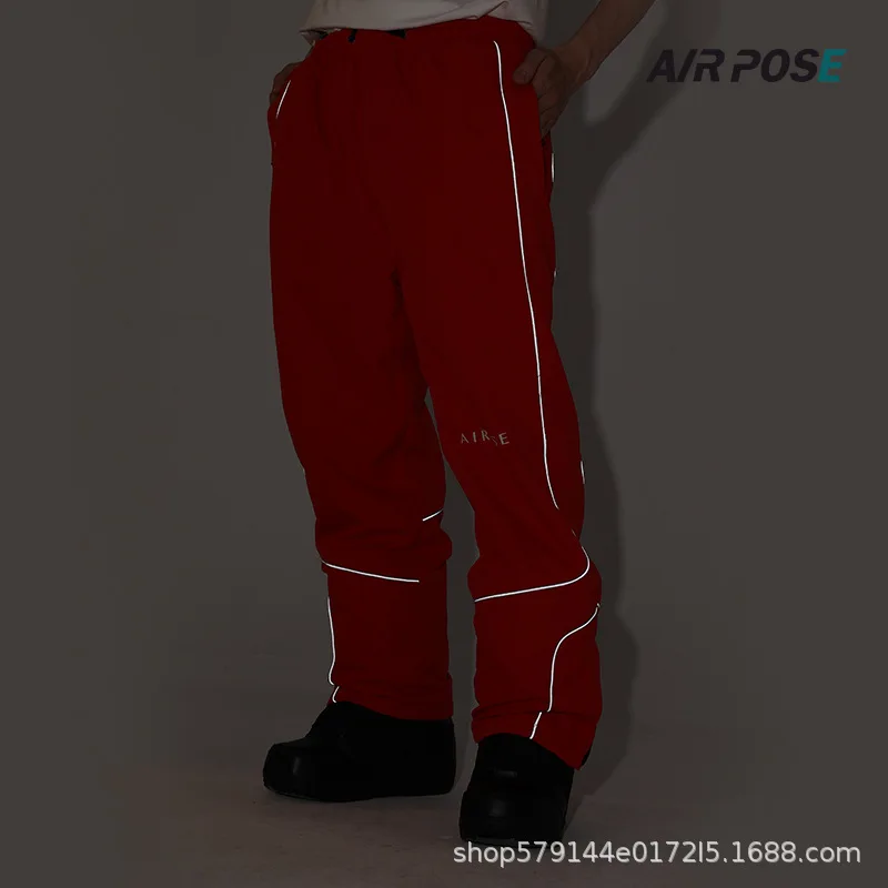 AIRPOSE-Pantalon de ski épais et chaud pour femmes, tendance ample, extérieur, respirant, amoureux, automne, hiver, nouveau