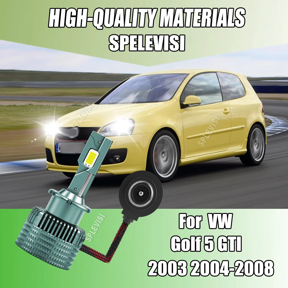 D2S LED Headlight Bulbs 500% Upgraded truly improve your night driving vision For VW Golf 5 GTI 2003 2004 2005 2006 2007 2008