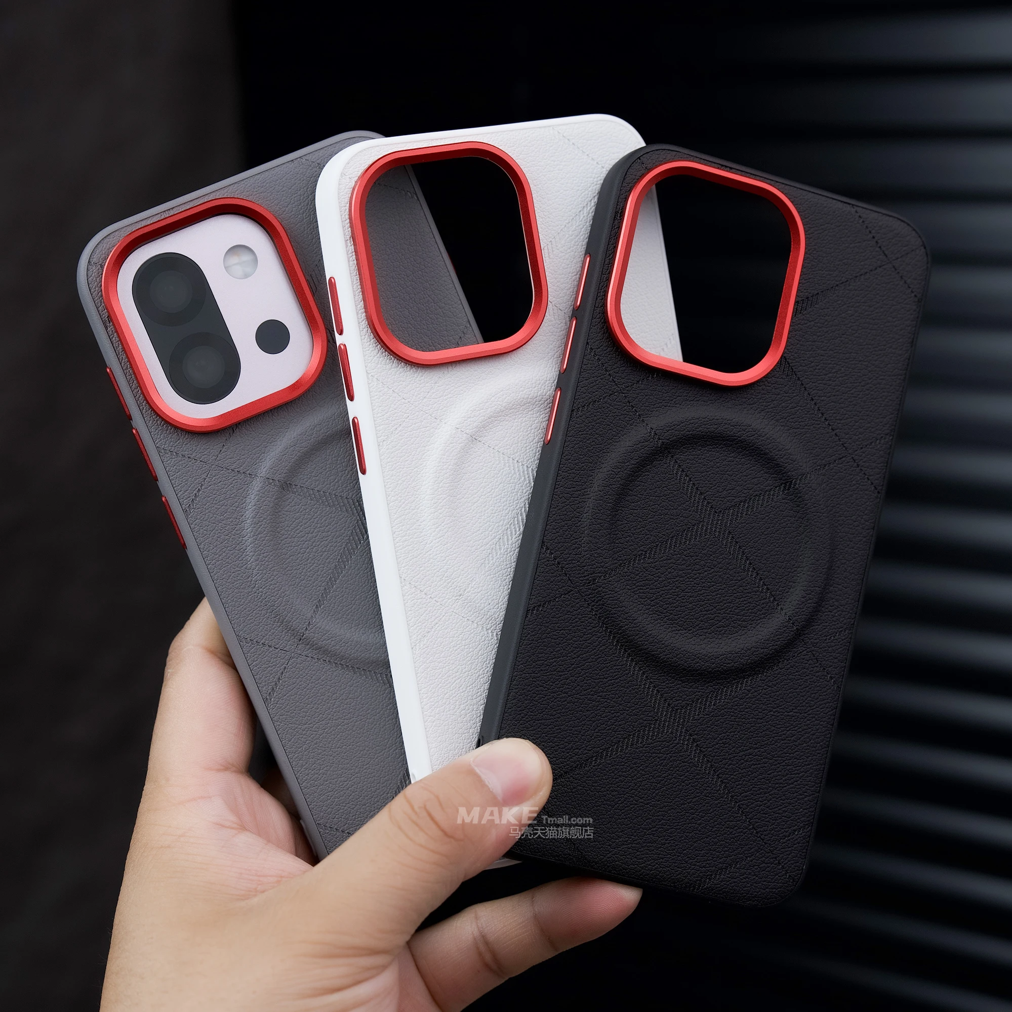 Etui na OnePlus 13T 13S, luksusowe, z twardej skóry PU, z magnetycznym mocowaniem do bezprzewodowego ładowania MagSafe, odporny na wstrząsy bumper. — zdjęcie produktu 2