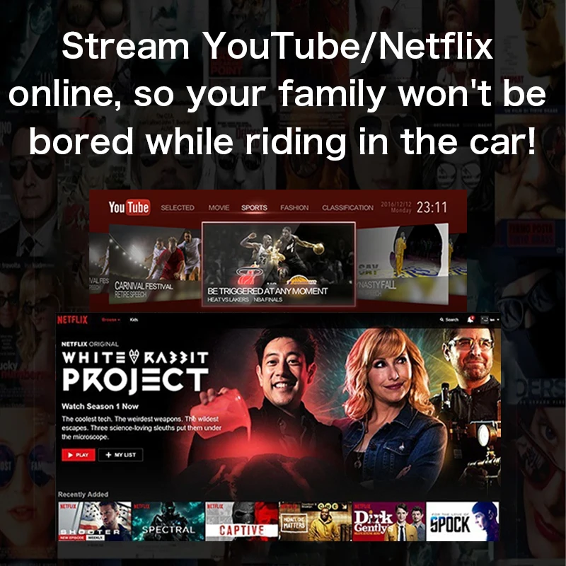 NetflixとYouTube対応のワイヤレスCarplayビデオボックス、Android 12タッチスクリーンコントロール