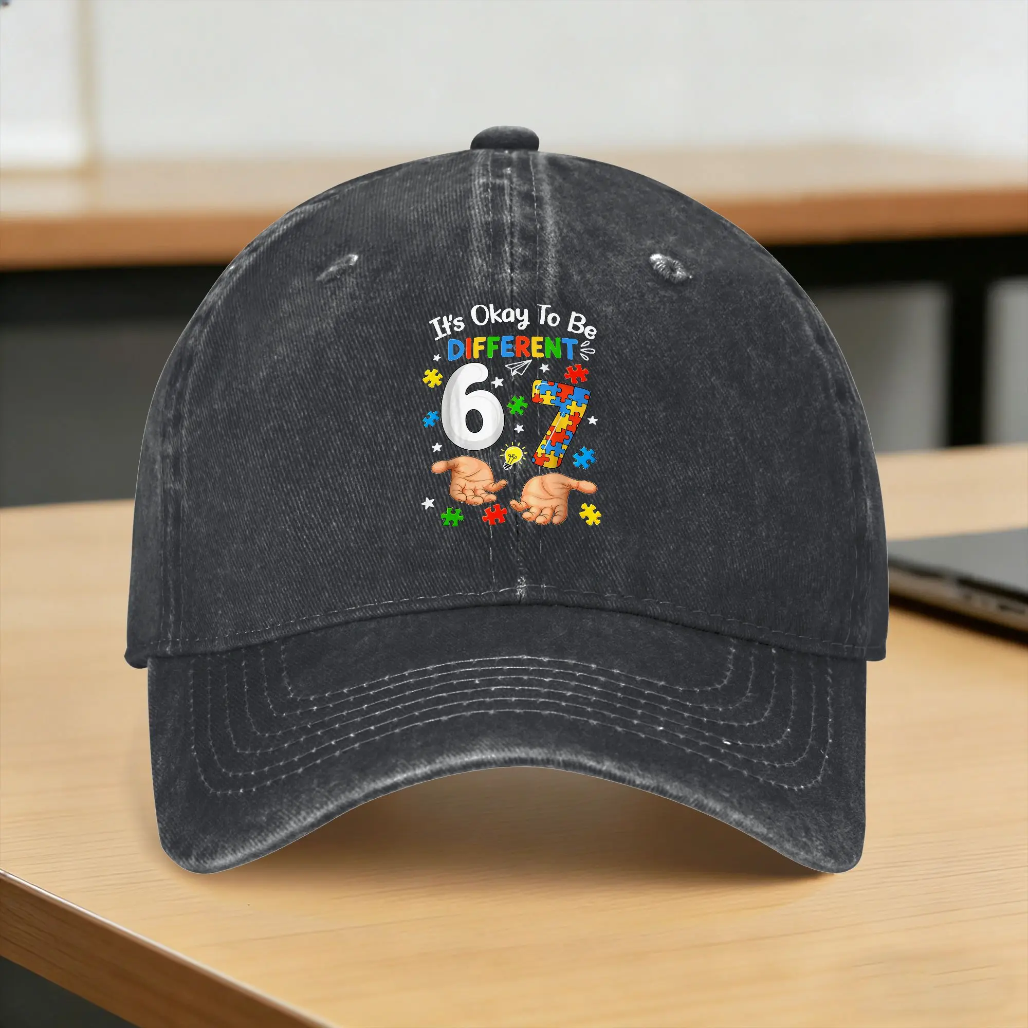 Six Seven Autism Awareness 67 Funny Meme Casual Baseball Cap Summer Trucker Hat Outdoor Hip Hop Hats Streetwear Baseball Caps