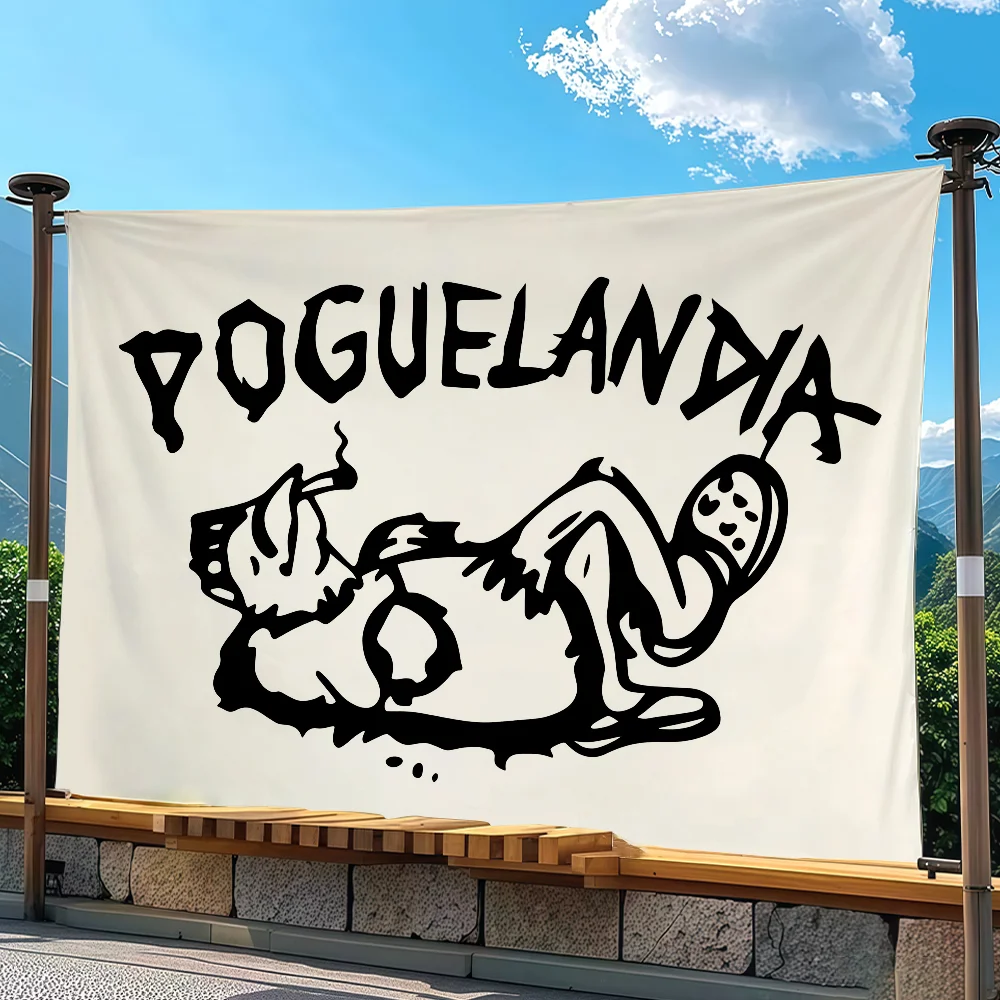 P-Poguelandia flag Advertising Banner for Camping Decoration Outdoor & Garage Wall Hanging Decorations