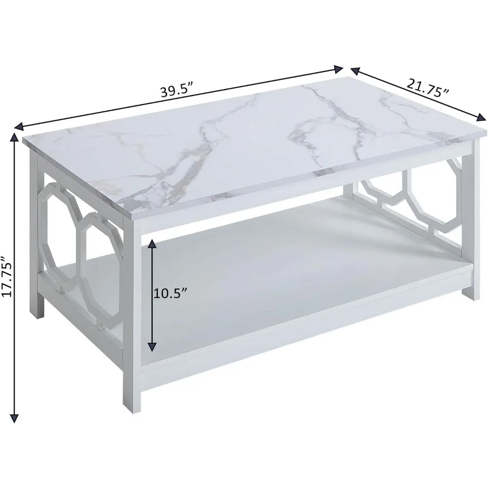 Dining Tables Basses White Faux Marble/White End Table Serving Coffee Omega Coffee Table With Shelf Hidden Storage Dolce Gusto