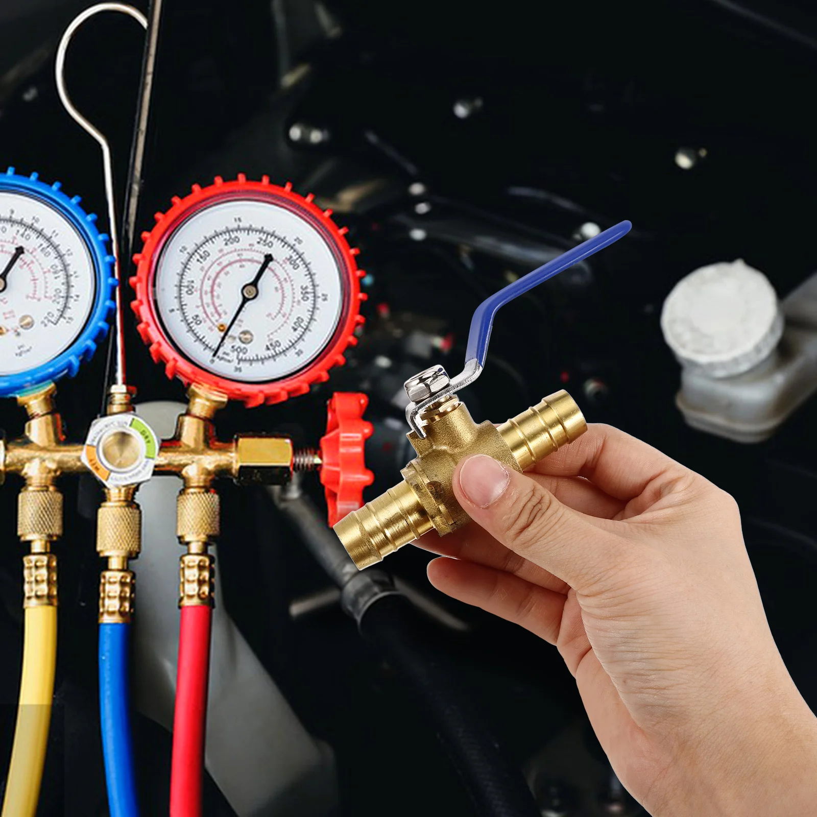 

Car Air Conditioning Ball Valve 16mm Dual Insertion Metal Heater Core Bypass AC Sprinkler Balancing Automotive Water Valve