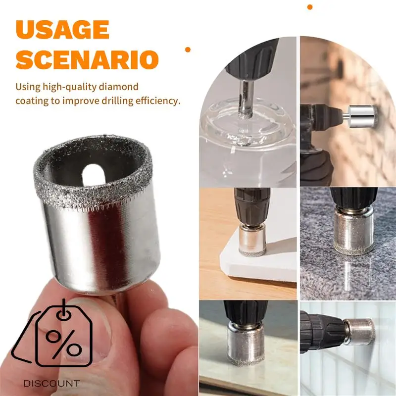 ABJO-Diamond Drill Bits Set, 10 PCS Diamond Hole Saw Set, Glass Drill Bit For  Tile Porcelain Marble Granite Bottles