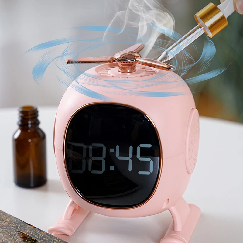 Bedside Aroma Bluetooth Alarm Clock USB Charger Professional Speaker With Big Number Time Display