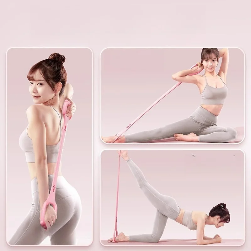 8 Character Resistance Band Sports Pull Rope for Women Open Back Stretch Strap Fitness Yoga Open Shoulder Beautiful Back Pilates