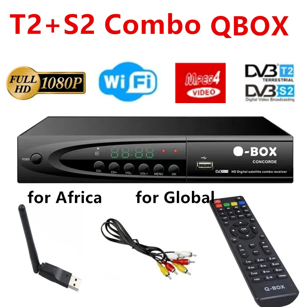 

DVB T2 S2 Combo QBOX Satellite TV Receiver DIGITAL TV Decoder 1080P Full HD H264 DVB MP3 PLAY PVR EPG T2 DVB S2 Set Top Box