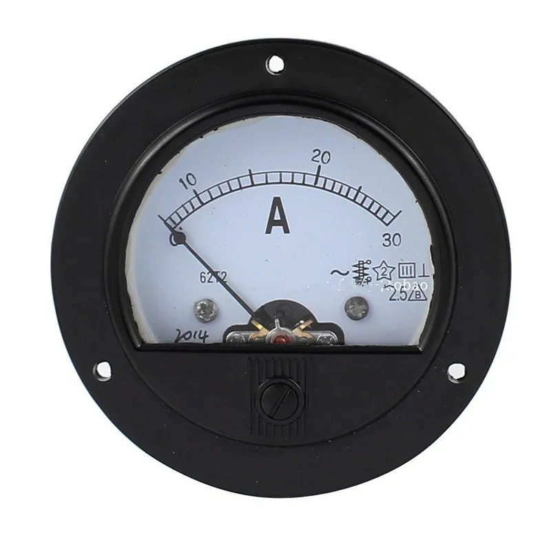 1PC 62T2 Ammeter AC 5A 10A 20A 30A 50A Round Electric Current Ampere Meter