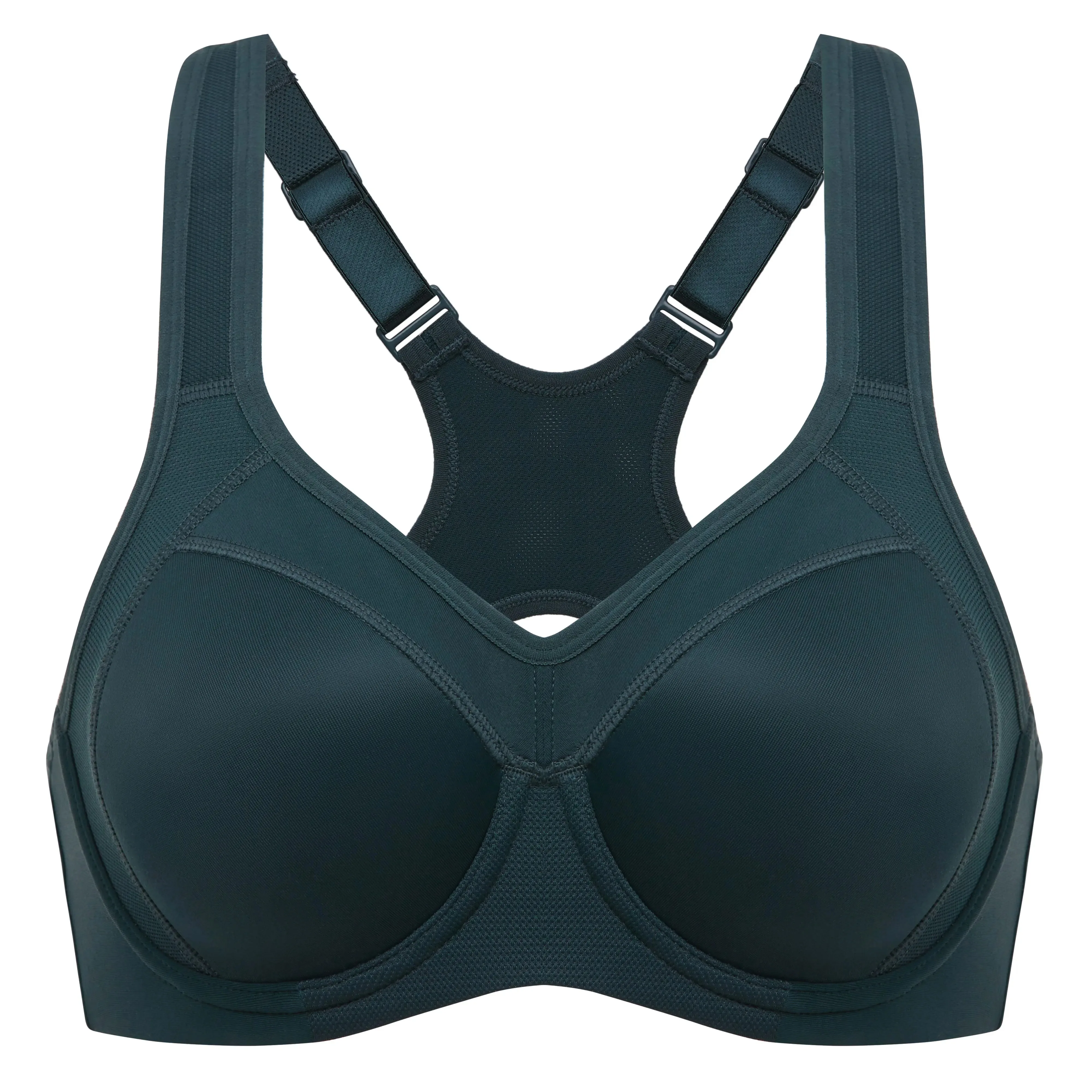 Sutiã esportivo à prova de choque para mulheres, push up, suporte total, racerback de alto impacto, underwire levemente forrado, roupa íntima nova, 2023