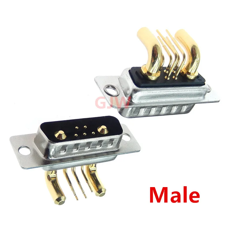 1 Piece High Current 30 Amp Hybrid D-Sub Connector 7w2 Male Female 5+2 Power Mixed Contact PCB