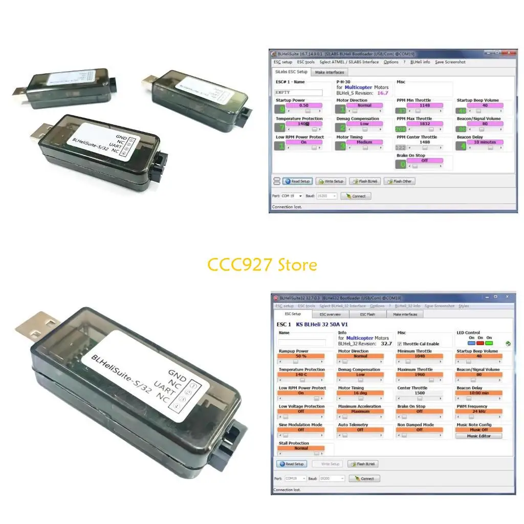 B03F BL-S/BL-32 programmeur liaison outil programmation USB ESC sans balais avec boîtier