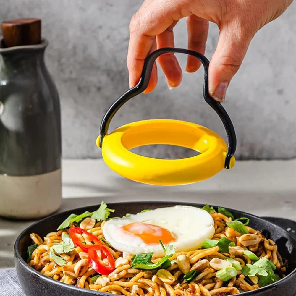 

Round Shape Omelette Rings With Handle Easy Cleaning Sturdy Egg Cooking Rings Kitchen Supplies