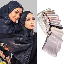 Sciarpa lunga da donna musulmana con filamento Sea-Island Hijab di alta qualità Elegante sciarpa da donna a più colori con scialle avvolgente RIMAIRE