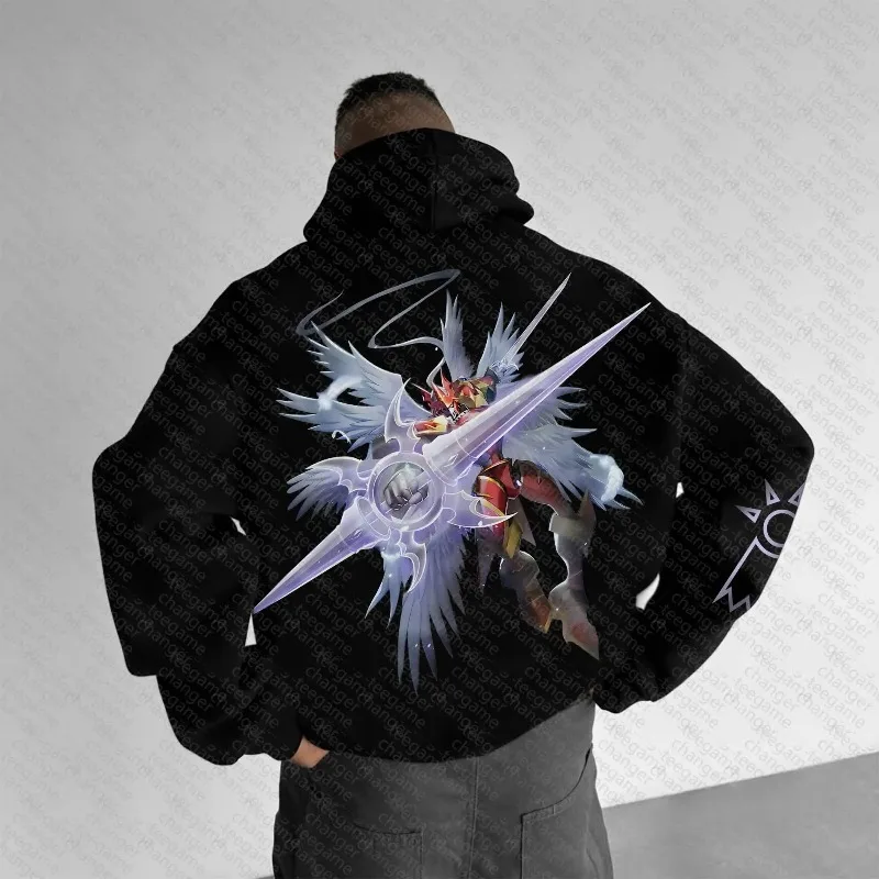 

Толстовка Digimon Animation Joint Harajuku, лето/осень 2021, новая мужская свободная повседневная детская одежда для родителей и детей, джемпер, топ