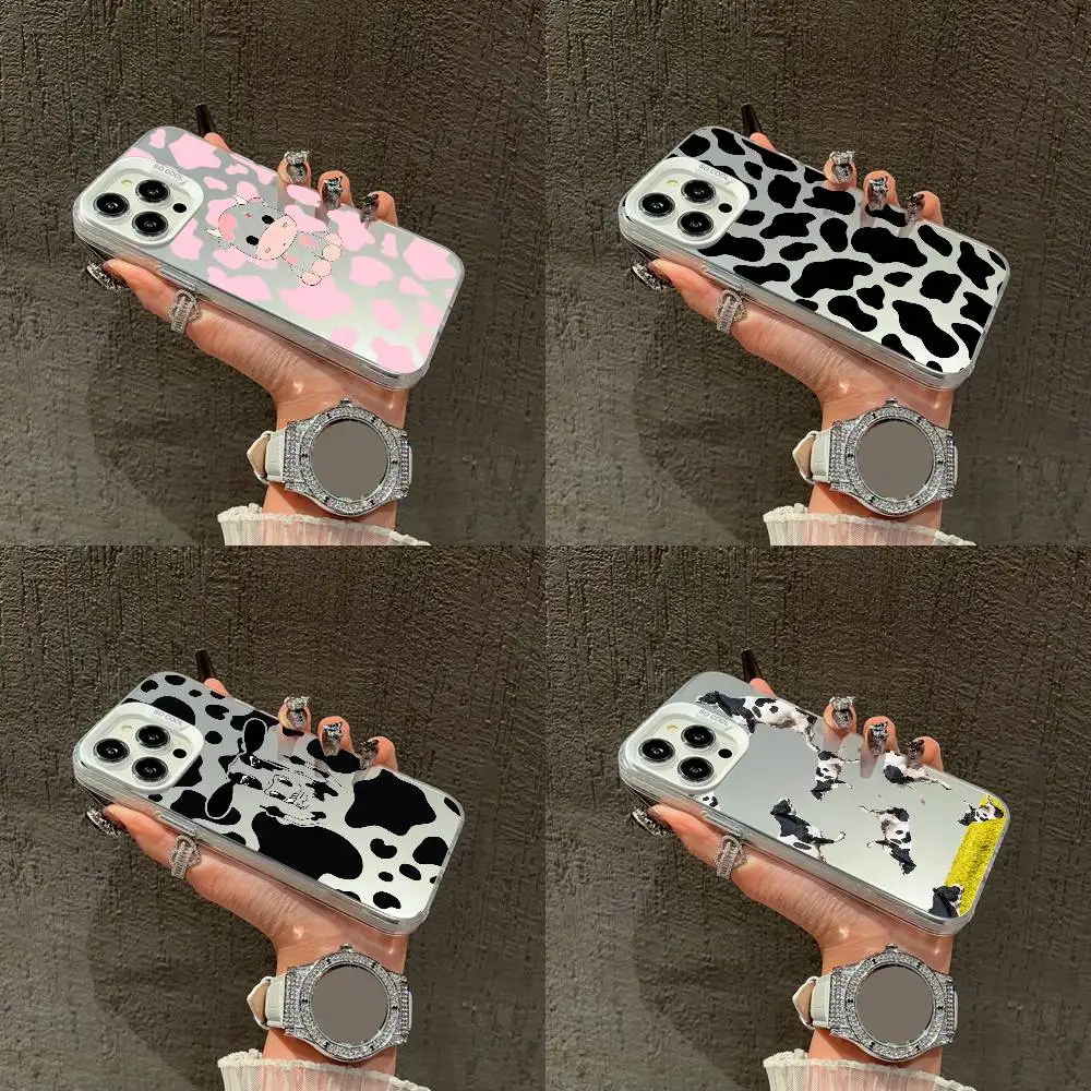 

Dairy Milk Cow Pattern Phone Case For iPhone 16,15,14,13,12,11,Mini,Pro,E,XS,SE4,MAX White IMD Box