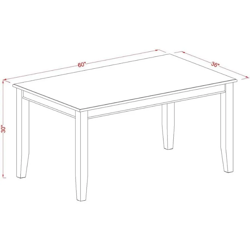 Conjunto de jantar moderno de 7 peças consiste em uma mesa retangular de madeira e 6 cadeiras estofadas em tecido de linho Gotham escuro, 36 x 60 polegadas