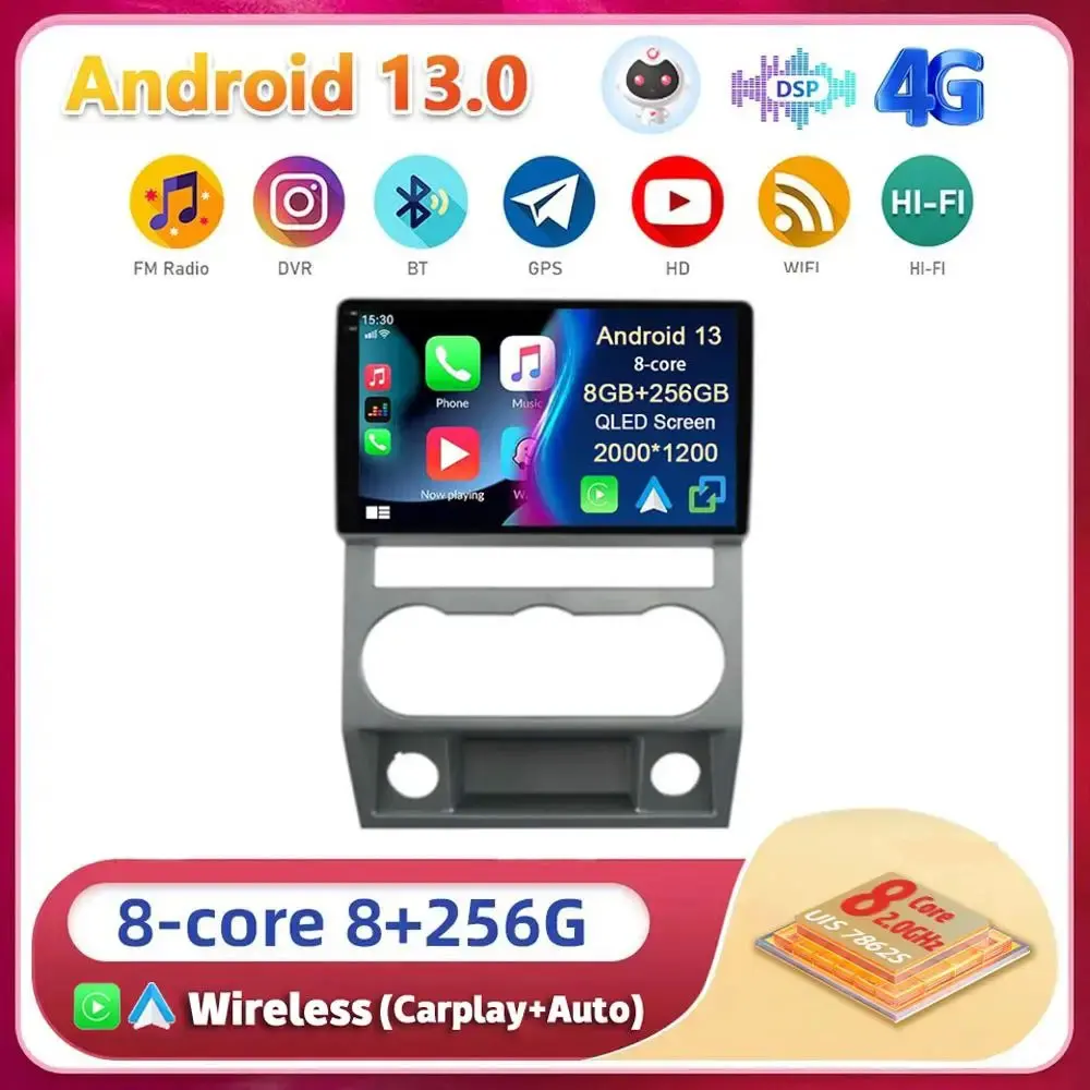 Android 13 Carplay Auto WIFI+4G For GAZ Gazelle Next 2013 - 2021 Car Radio Multimedia Player GPS Stereo 2din dvd Head Unit Audio