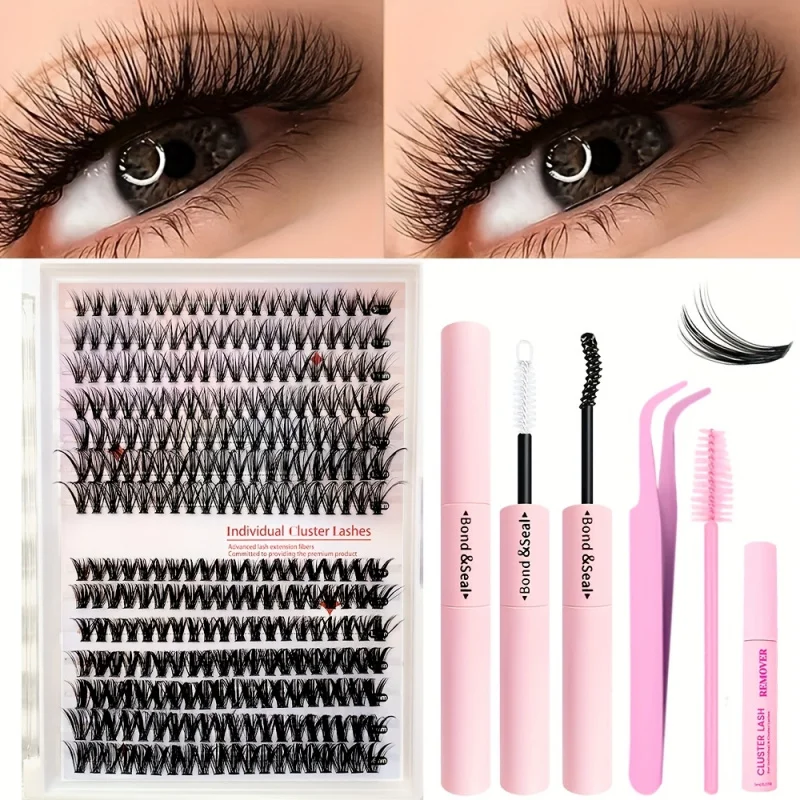 740 قطعة/280 قطعة الرموش الصناعية 304050D سعة كبيرة رمش مجموعة كتب مع فرشاة الغراء الملقط إزالة أدوات تطعيم السائل