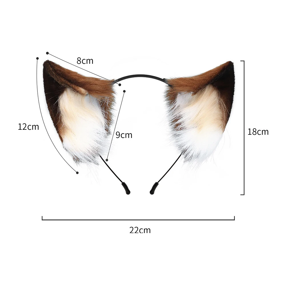 

Anime Chocola Vanilla Ear Headwear Halloween Cos Props Cartoon Plush Headband Halloween Character Party Cos Accessory