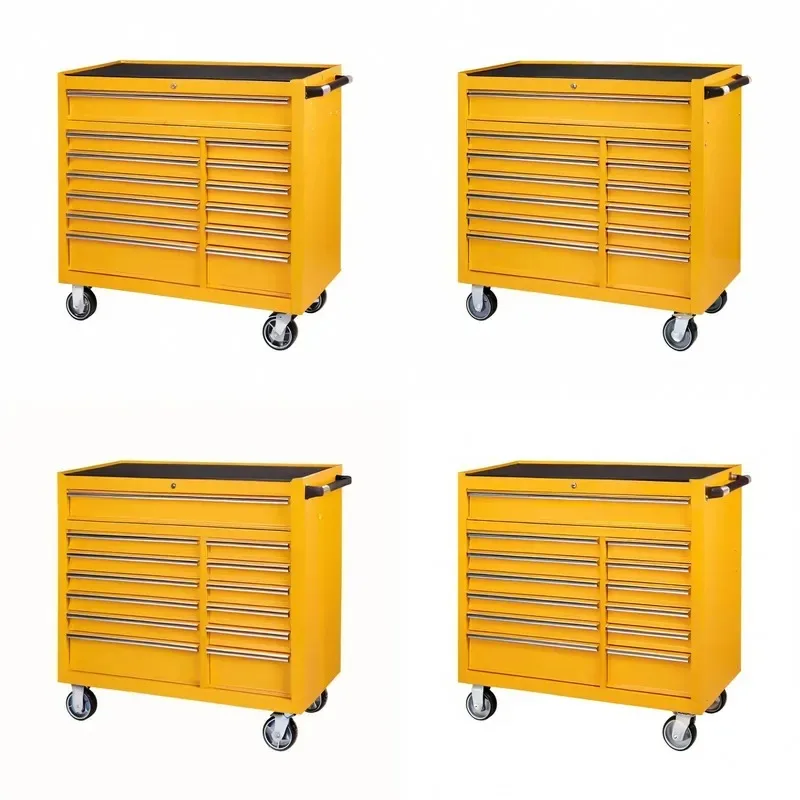 Custom Metal Rolling Truck Aluminum Stackable Garage Cabinet Storage Toolbox High Quality Low Price