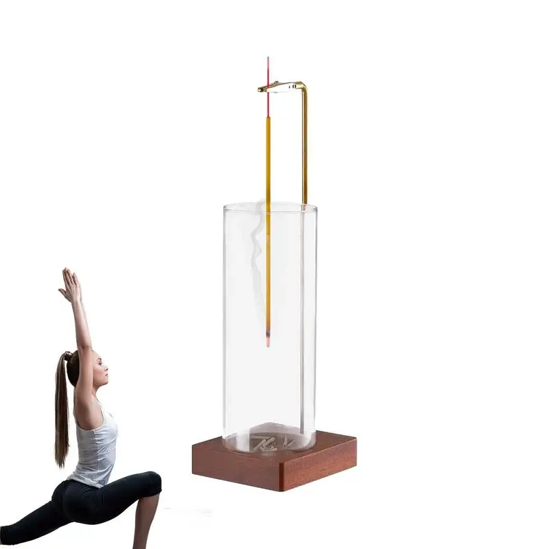 Incense Holder Yoga Timer Aromatherapy Stand Incense Anti-Ash Flying Incense Burner For Sticks With Removable Glass for Home