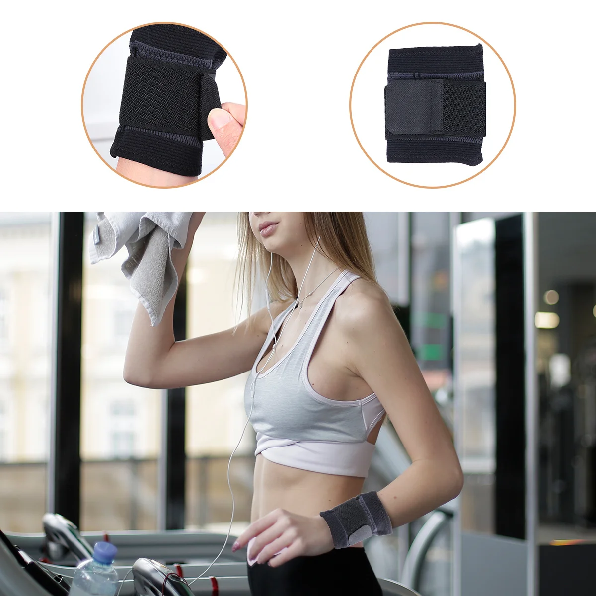 

2 pcs Adjustable Sport Wristband Premium Sweatproof Wrist Support For Running Cycling Hiking Fitness Wrist Wraps Exercise Guard