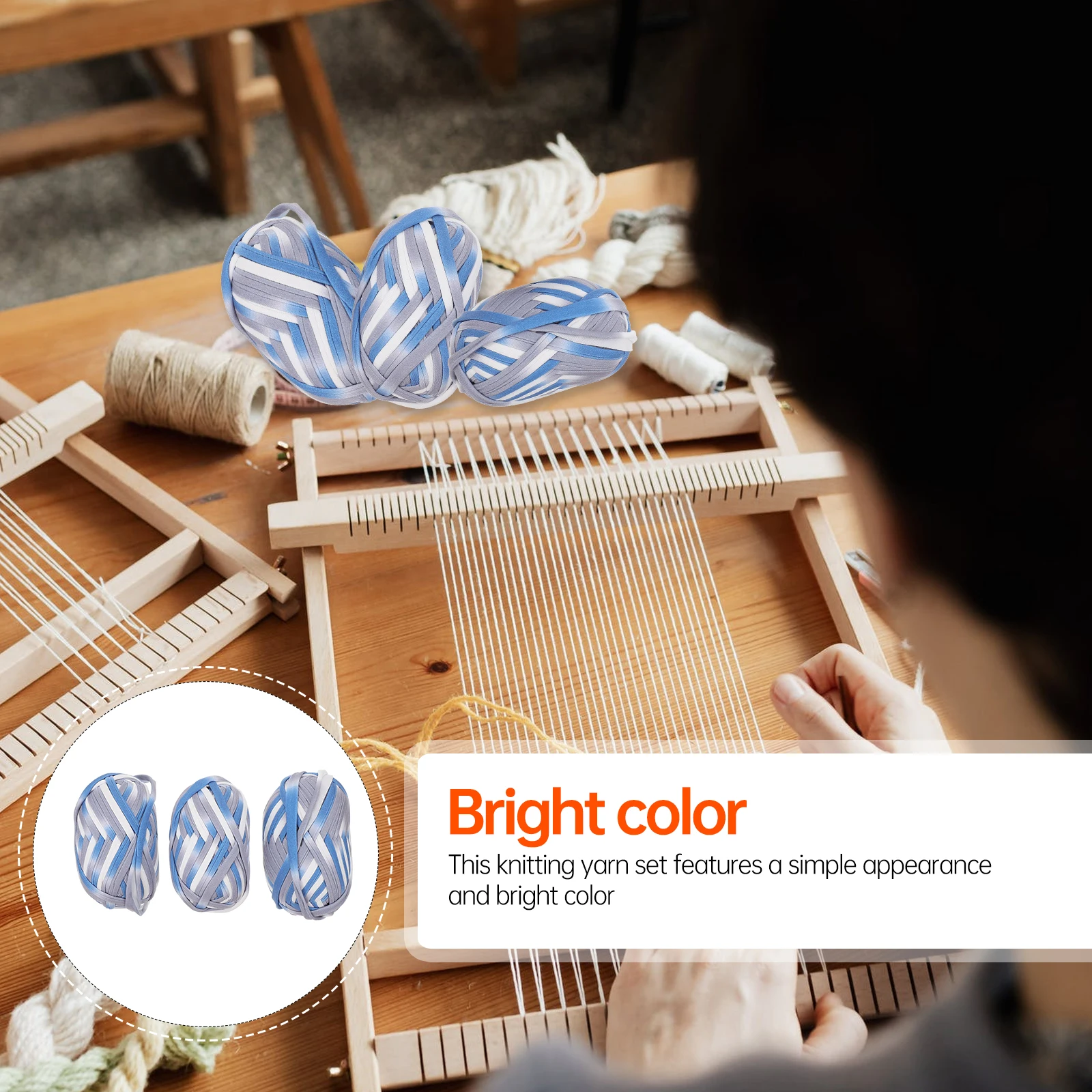 

Colored Cotton Yarn 3 Bundles Braided Thread Knitting Crochet H DIY Sweater Scarf Crocheted Bag Rugs Fabric Soft Warm Durable