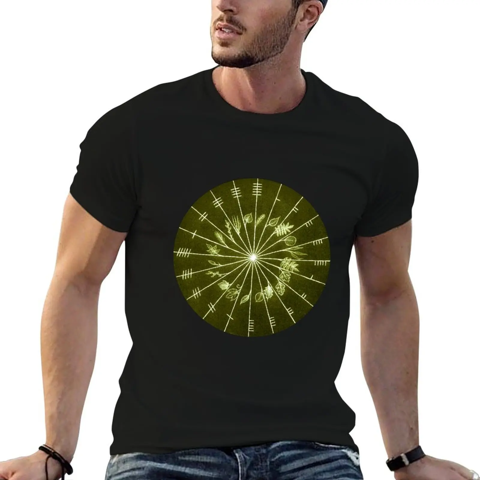 Camiseta Ogham Wheel, camisetas para hombre, camisetas divertidas, camiseta de humor oscuro para hombre, camiseta
