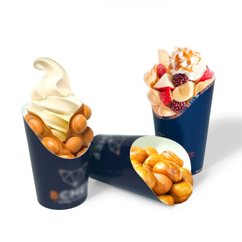 Descartável Take Away Paper Container, French Fries Cup, Snack Box, produto personalizado