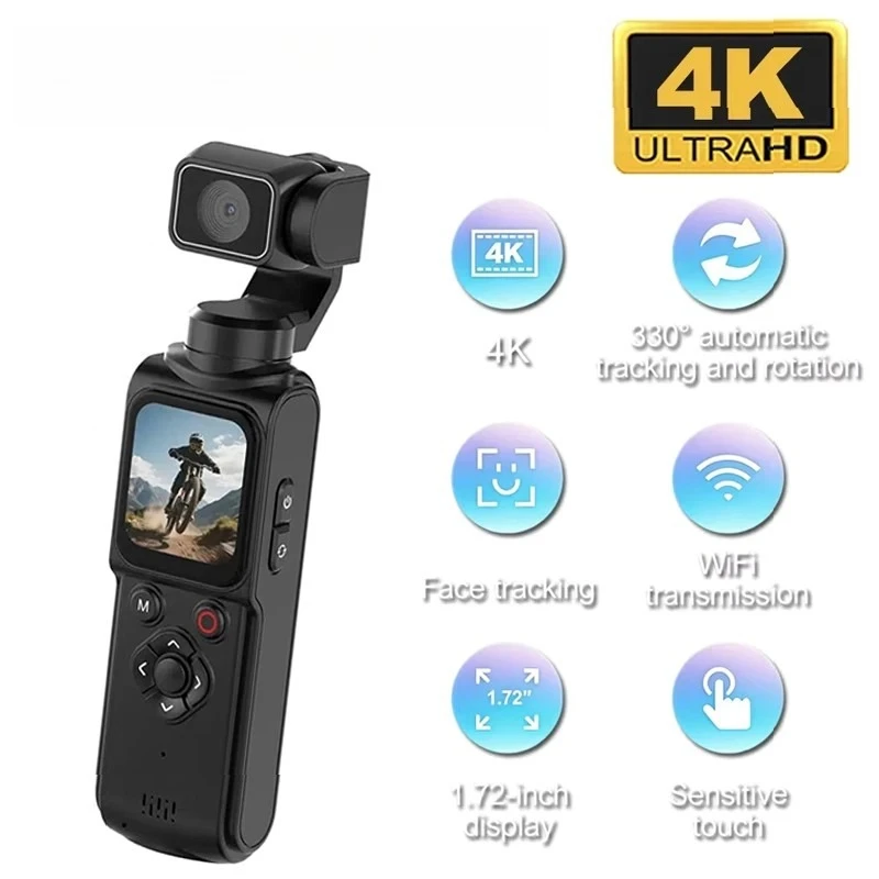 

4K WiFi Sports Action Camera with Remote, 0.96" IPS Screen, Waterproof DV for Cycling Motorcycle Vlogging