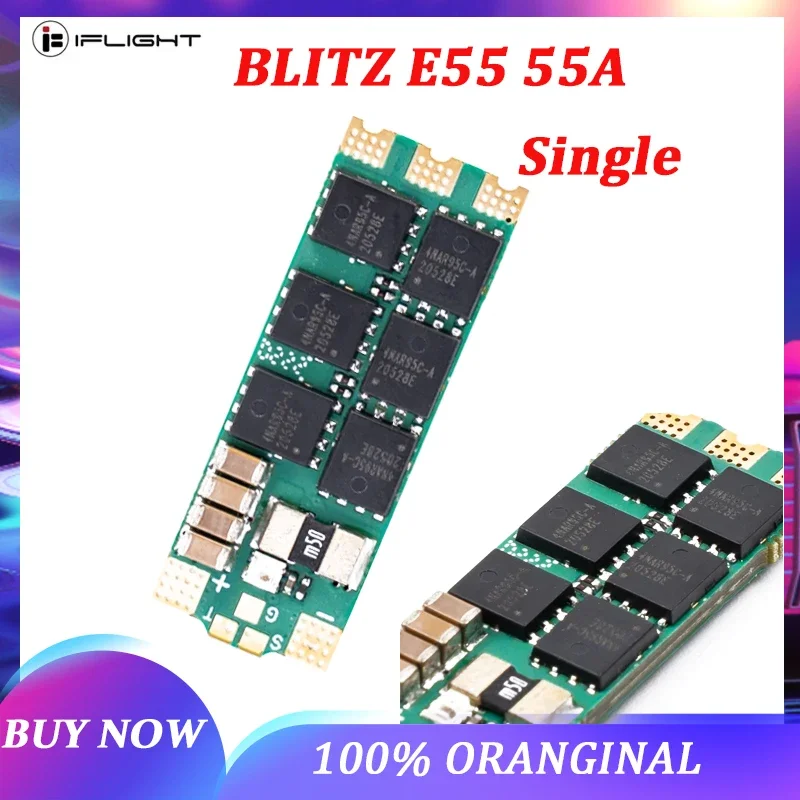 iFlight BLITZ E55 Single 55A G071 2-6S LIPO BLHELI32 ESC with Current Sensor for FPV Freestyle Drones DIY Parts