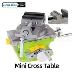 2 in 1 Milling Drilling Precision Vise Swivel Base Table Aluminium Alloy Compound Worktable Multi-functional Mini Cross Table