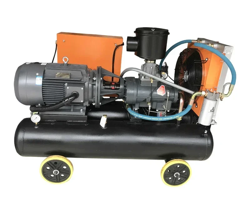 Electric mobile screw air compressor 30KW energy-saving and high-efficiency industrial-grade air pump 5 square 8 kg pressure