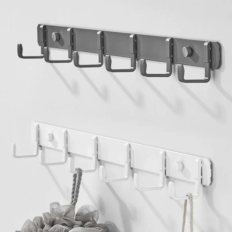 Matte Black Bathroom Hook Racks Wall Coat Hanger Hook Organizer Hangers Aluminum Wall Hanging Hook Hanger For Towels Robe Hook