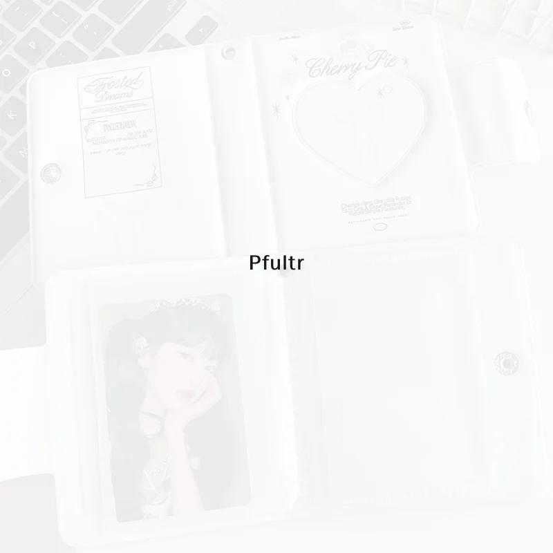 /PFU/Photocards Binder Sweet Bow Photo Album Mini Photocard Holder 3 Inch Love Heart Picture Storage Case Kpop