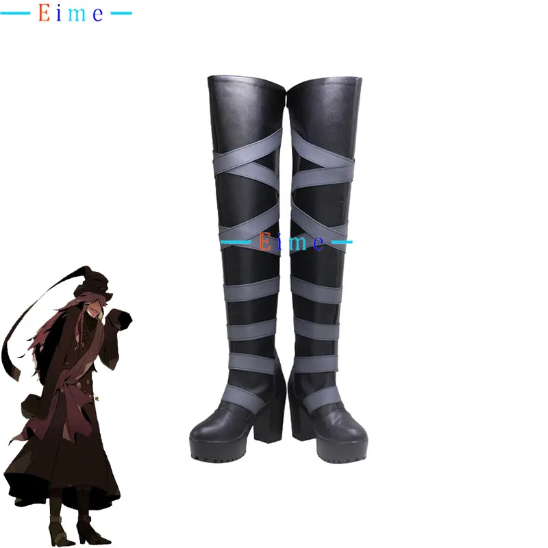 

Under Taker Cosplay Shoes Anime Undertaker Accessories Cosplay Props PU Leather Shoes Halloween Carnival Flat Shoes Custom Made