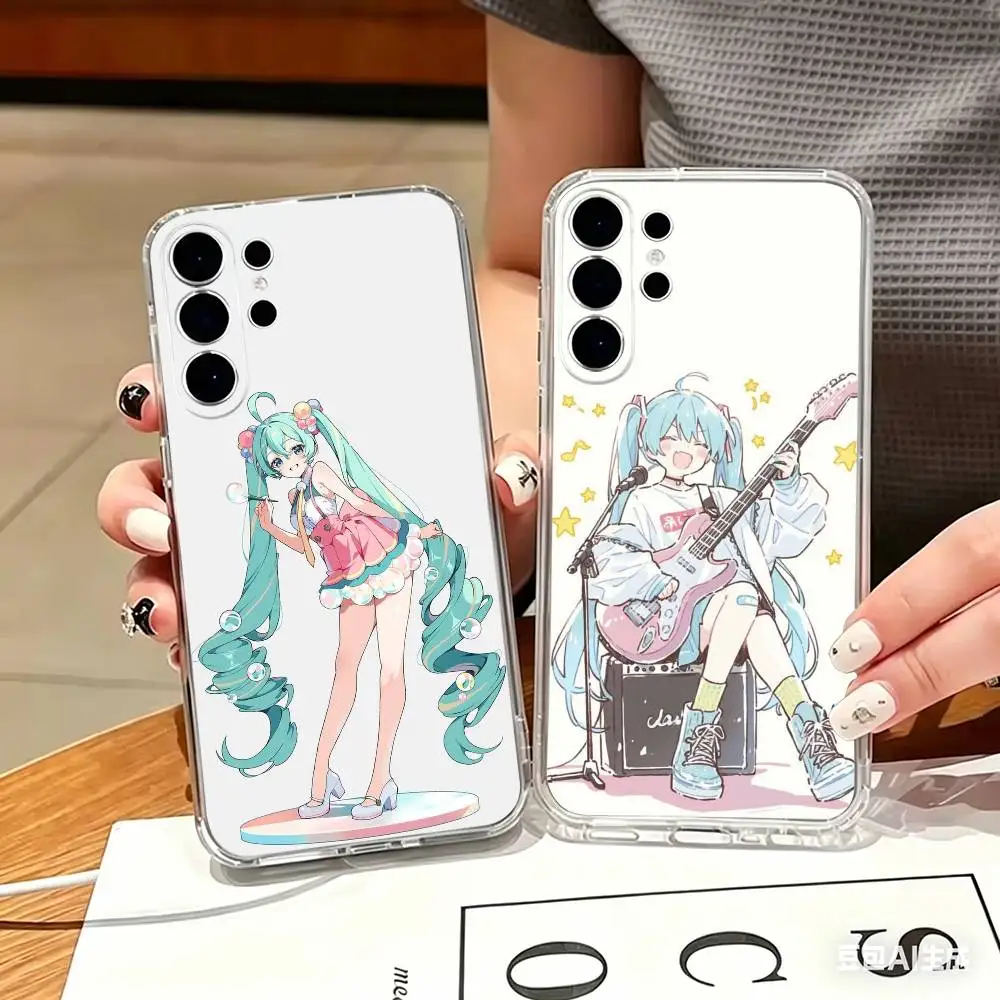 

Princess M-MIKU Clear Hard Phone Case For Samsung S25,24,23,22,21,10,9,Ultra,Plus,Lite Transparent Cover