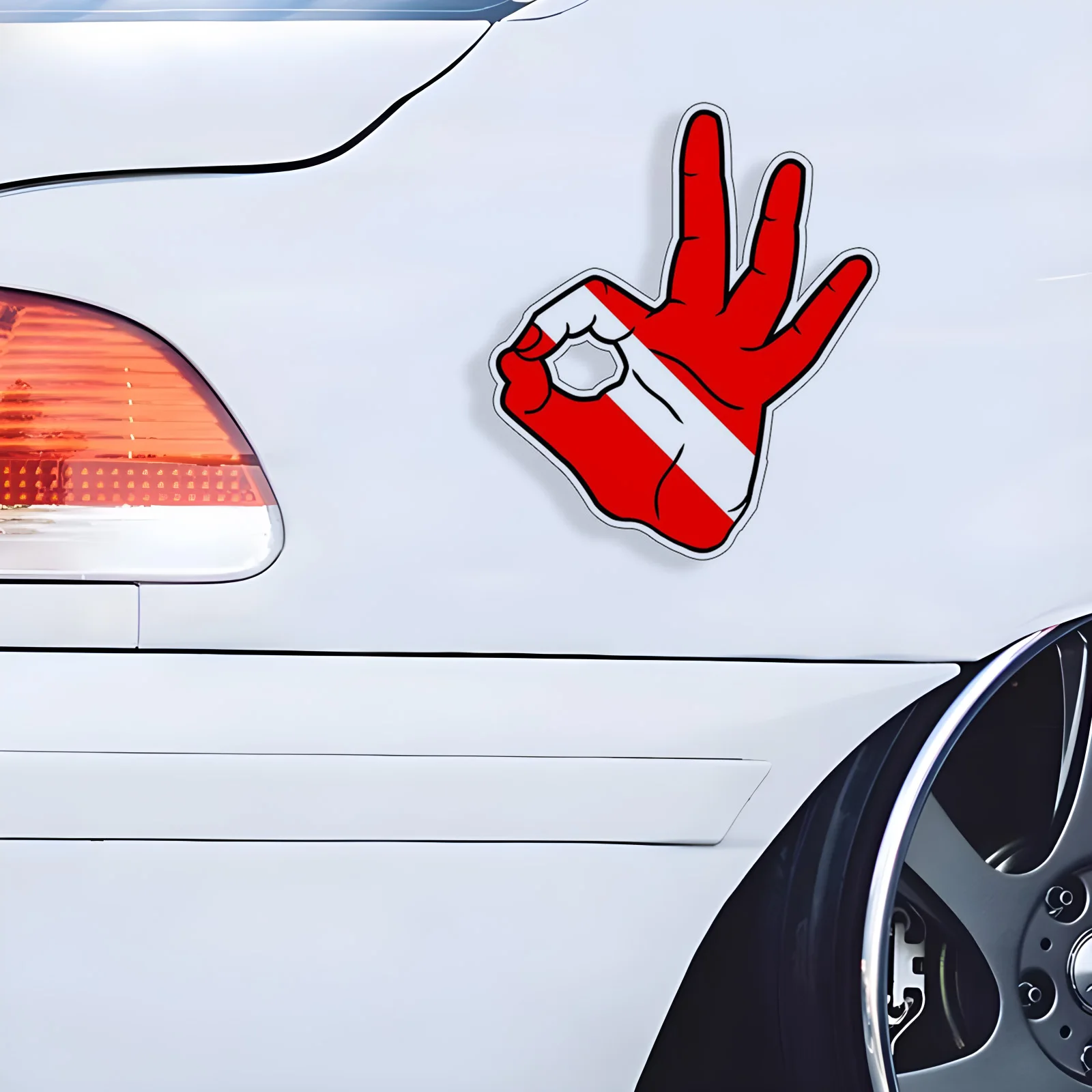 

70132# OK Sign Car Stickers Funny Waterproof Vinyl Decal Motorcycle Decorative Accessories, Used for Car, Motorcycle, Laptop, V