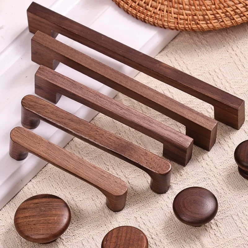 Holzschrankgriff Nordischer Massivholz-Küchentürgriff Kommode Kleiderschrank Knöpfe Schubladengriff Möbelgriffe – Detail 3