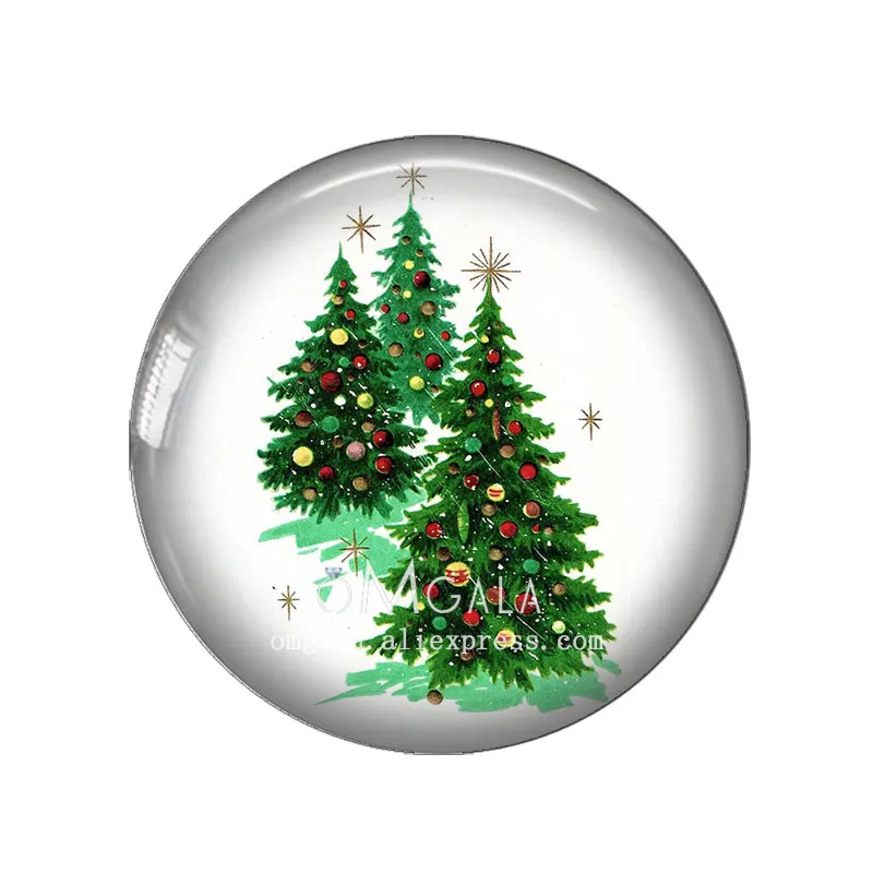 Art Schilderijen Groen Mooie Kerstboom 12Mm/14Mm/18Mm/20Mm/25Mm ronde Foto Glas Cabochon Demo Platte Achterkant Maken Bevindingen