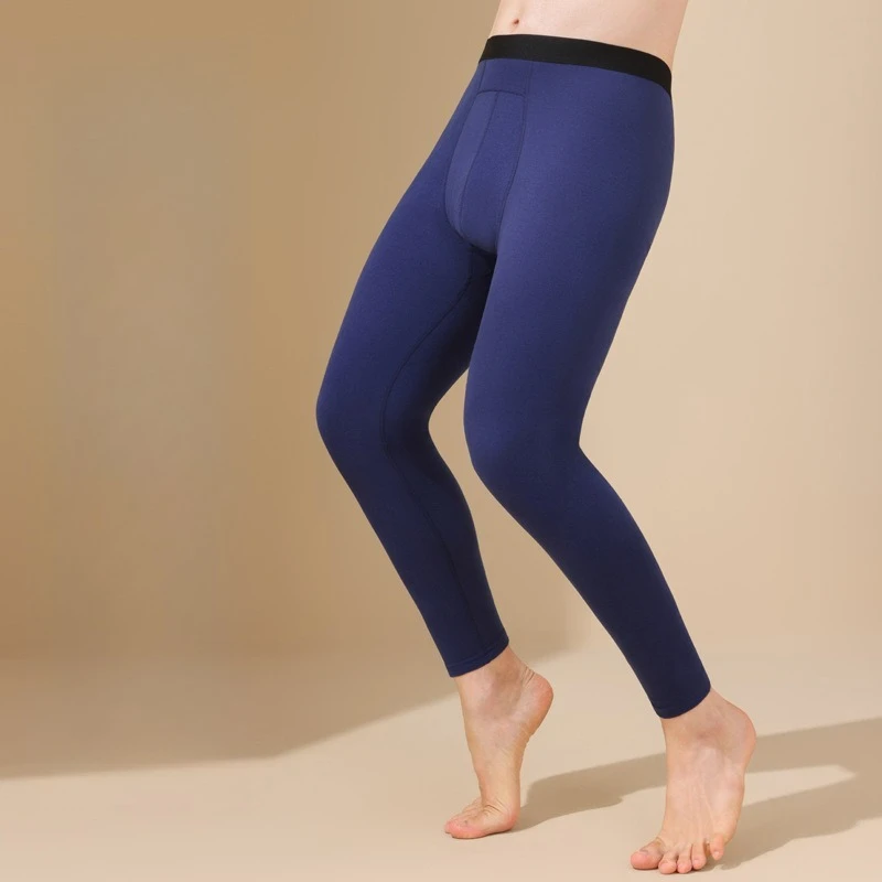 

Men Long Johns Fleece Thermal Underwear High-Waisted Bottoming Thermal Pants Breathable Invisible Thermo Warmer Leggings