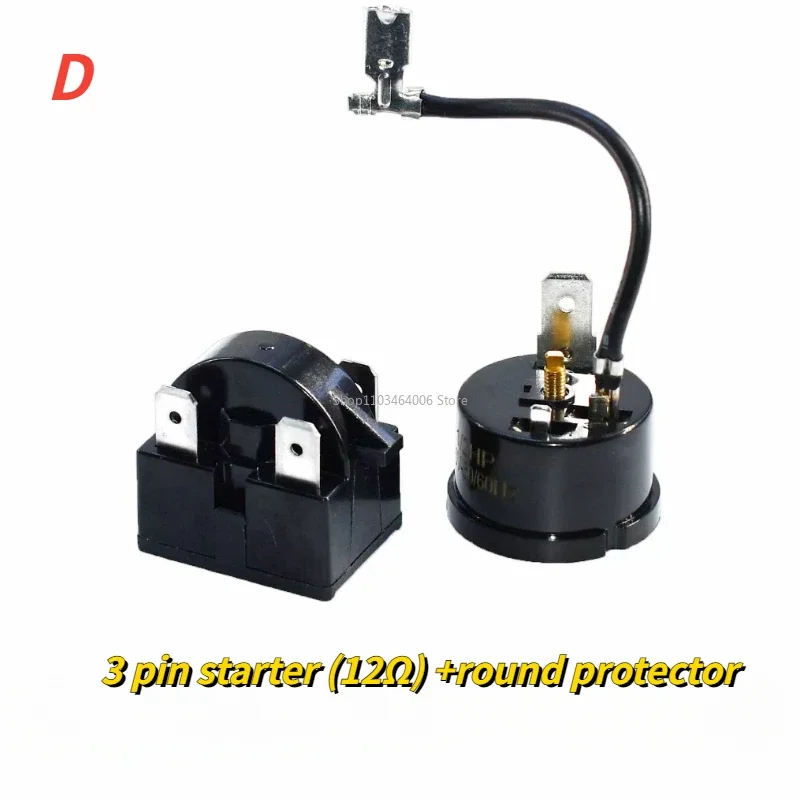 Refrigerator compressor 3-pin starter with overheat protector QP2-15