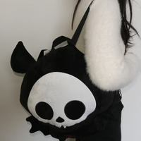 40cm Cartoon Skelanimalsly Marcy Backpack Halloween Gothic Plush Doll Backbag High Capacity Kawaii Skeleton Animals Shoulder Bag