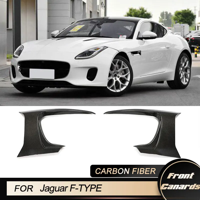 Car Front Bumper Air Vent Trims for Jaguar F-TYPE 2-Door 2017-2019 Racing Front Canards Air Duct Intake Cover Trim Carbon Fiber