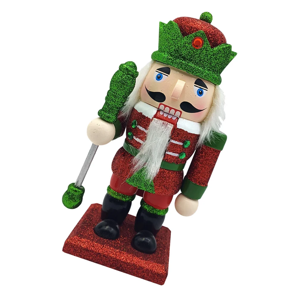 

Christmas Wooden Nutcracker Craft Xmas Decoration Soldier Figure Simple Color Multi-Scene Home Room Desktop Shelf Holiday Charm